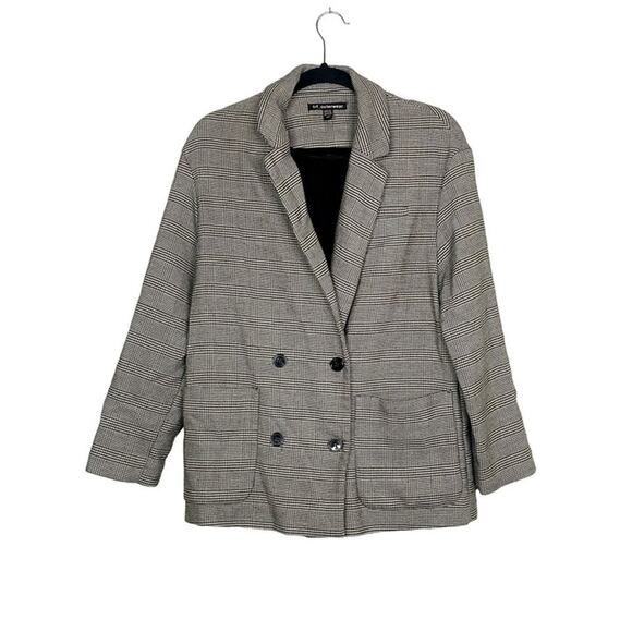 ZARA Oversized Double Breast Suit Jacket Sport Coat Blazer Pockets S / M Plaid - Picture 10 of 15